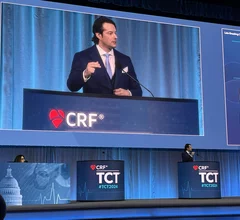 EARLY TAVR investigator Philippe Généreux, MD, announced his team’s findings in front of a packed audience at TCT 2024.