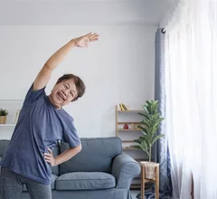 heart patient stretching at home