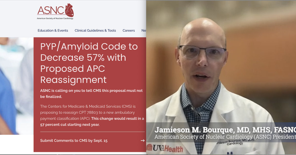 ASNC calls on members to fight 57% Medicare cut for cardiac amyloid imaging