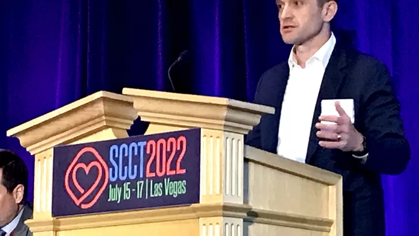 Brent Savoie, MD, JD, vice chair for radiology informatics, section chief of cardiovascular imaging, Vanderbilt University, presents "Who will get sued when there is a misdiagnosis due to artificial intelligence?" session at SCCT.  “The answer is everyone will get sued,” he explained. He outlined that the physician could share responsibility when AI fails, since they are ultimately responsible for diagnosis and reporting. #SCCT #SCCT2022 #AI