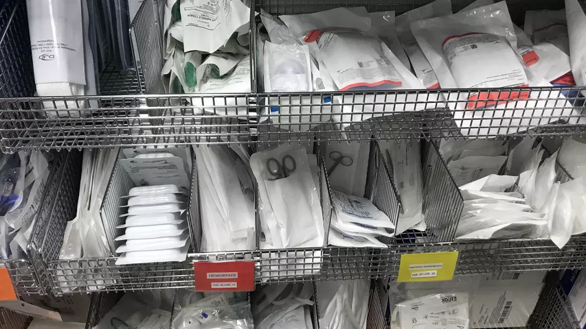 Supplies on hand in the ASC cath lab for coronary, peripheral and EP procedures.  hospital_cath_lab_supplies_banner_asc_sun_cit
