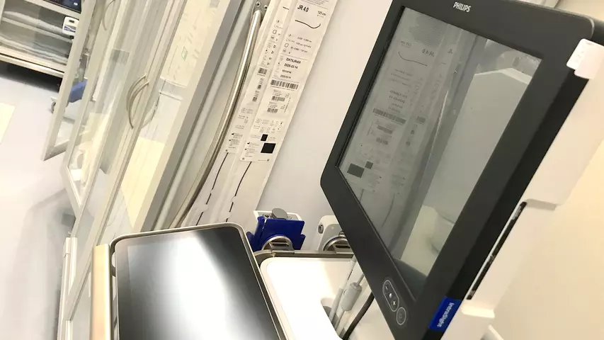 A Philips Intrasight ultrasound system that enables iFR (instantaneous wave-free ratio) physiologic assessments of coronary artery blockages and intravascular ultrasound (IVUS) in the cath lab, at theBanner ASC in Sun City, Arizona.