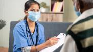 Doctor patient with masks