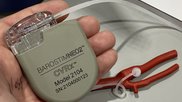 Barostim Neo 2 CVRx heart failure nerve stimulator on display at HRS 2023. Photo by Dave Fornell