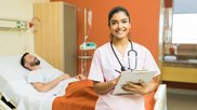 nurse and patient in hospital