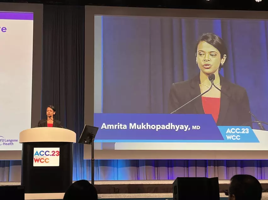 Amrita Mukhopadhyay, MD, a cardiologist with NYU Grossman School of Medicine
