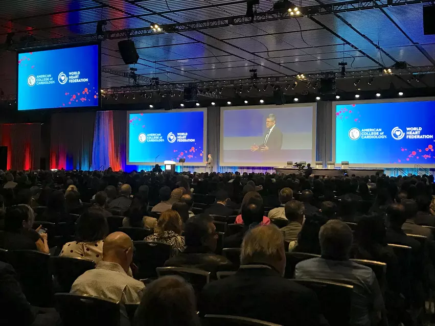 The opening ACC 2023 session with President Ed Fry making opening remarks. The opening session had a at least a thousand or more attendees in the audience. #ACC23