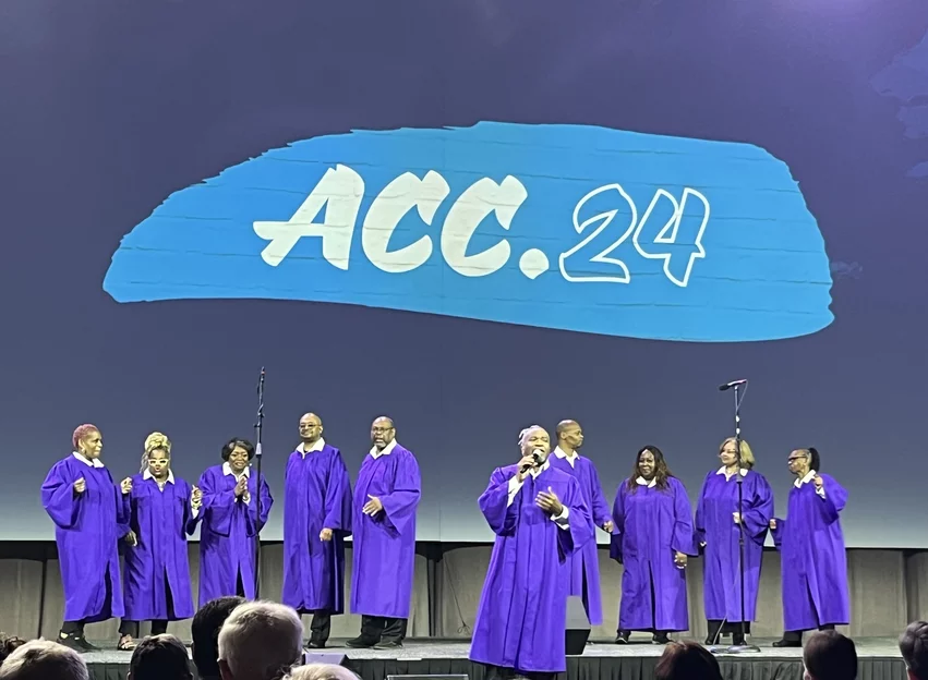 Day 1 at ACC.24 in Atlanta featured a full choir. The group performed multiple times, including right before the first late-breaking clinical trials were presented.