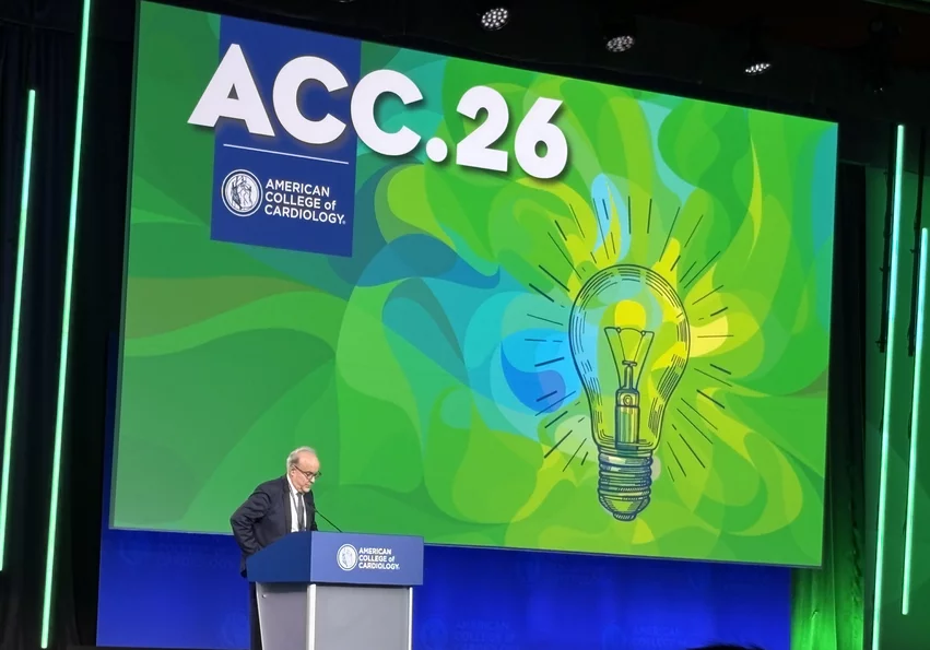 Stavros V. Konstantinides, MD, PhD, presenting data at ACC.26