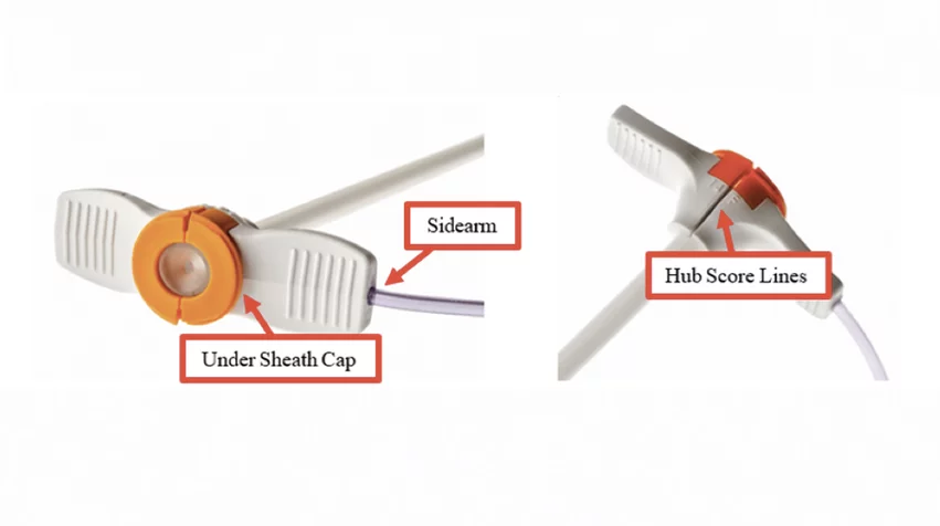 Impella users need to monitor for blood leaks at the sidearm and hub of the introducer sheath shown below here introducers.