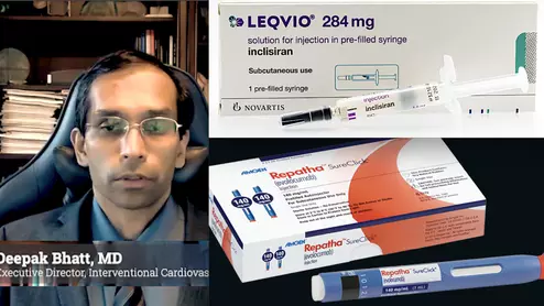 Deepak Bhatt, MD, MPH, executive director of the interventional cardiovascular programs at Brigham and Women’s Hospital, and professor of medicine at Harvard Medical School, explained the new generation of cholesterol lowering agents and their roles in various types of patients. 