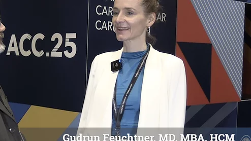 Gudrun Feuchtner, MD, MBA, HCM, assistant professor, cardiovascular imaging, Medical University Innsbruck, Department Radiology, explains how artificial intelligence-based quantitative computed tomography (AI QCT) coronary plaque features are better able to predict risk in women, according the the results of the late-breaking CONFIRM2 study at ACC 2025.