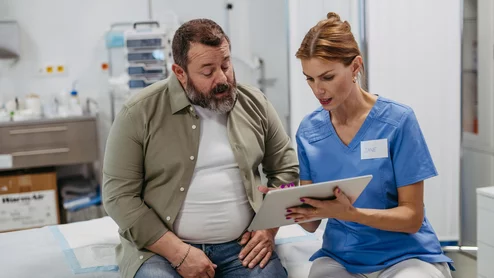 doctor obese patient