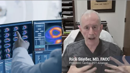 Rick Snyder, MD, FACC, president of the Cardiac PET Alliance, president of HeartPlace and chief physician executive at U.S. Heart and Vascular, spoke with Cardiovascular Business in the above video interview. He said the organization is working with lawmakers and healthcare systems to expand access to cardiac PET. The effort also aims to educate government and commercial payers about the technology's potential to improve patient care while reducing overall healthcare costs.