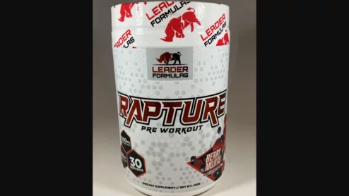 Houston-based Leader Formulas is recalling one lot of its Rapture Preworkout dietary supplement due to the presence of 1,3-dimethylamylamine (DMMA), an ingredient not listed on the product label.