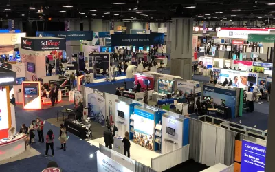 A snapshot from above at ACC.22 expo floor.