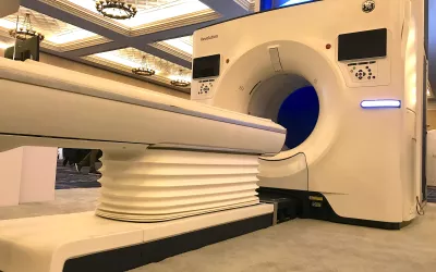 GE displayed its new Revolution Apex CT system optimizeGE displayed its new Revolution Apex CT system optimized for cardiac scanning at the 2022 Society of Cardiovascular Computed Tomography (SCCT) meeting. The system also can be used as a general radiology scanner. GE is among the vendors that are really promoting CTA in the wake of the 2021 chest pain guidelines that elevated CTA to a 1A recommendation. #SCCT #SCCT2022 #yesCCT #CardiacCT