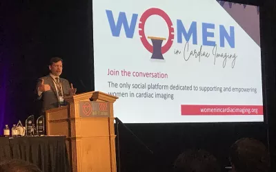 SCCT 2021-22 President Eric Williamson, MD, Mayo Clinic, explains some of the advances with SCCT, including creation of the social media platform "Women in Cardiac Imaging," which is dedicated to supporting and empowering women in the cardiac imaging space. #SCCT #SCCT2022