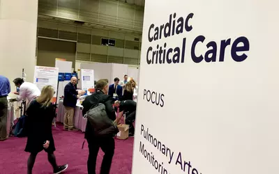 The entrance into the cardiac critical care hands-on simulator training area at ACC.23. #ACC #ACC23