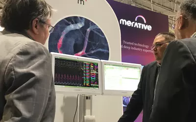 Hemodynamic system from Merative (formerly IBM Watson/Merge) being demonstrated by the vendor at ACC.23 last week. Merative won the Best in KLAS 2023 awards for both CVIS and hemodynamic monitoring systems just before the conference. #ACC #CVIS #Hemodynamicsystems