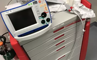 Code crash cart in the main cath lab at the banner ASC Sun City.