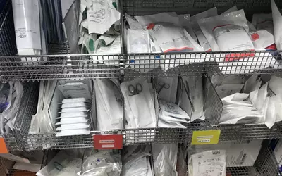 Supplies on hand in the ASC cath lab for coronary, peripheral and EP procedures.  hospital_cath_lab_supplies_banner_asc_sun_cit