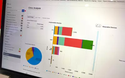 PaceMate remote EP device monitoring system analytics at HRS 2023. 