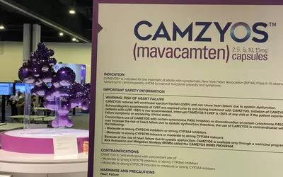 Mavacanten, Camzyos HCM medication data at Bristol Meyers Squibb booth ASE23.