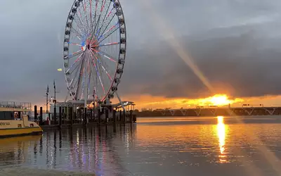 Sunset over the Potomac River in National Harbor Maryland, where ASE 2023 was held.