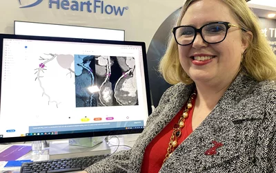 Sarah Jane Rhinehart MD, director of cardiac imaging, Charleston Area Medical Center, Charleston West Virginia, a user of the Heartflow Roadmap AI software. She said a picture is worth a thousand words in help referring physicians and patients understand the disease imaging in cardiac CT. can show the locations and severity of coronary lesions from a CT scan to act as a second set of eyes for imagers, and to better inform referring physicians and patients.
