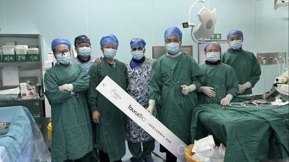 The team that implanted the first TaurusTrio TAVR device at Beijing An Zhen Hospital, Capital Medical University in July 2023.