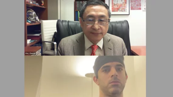 Arzhang Fallahi, MD, and David Hsi, MD, discussing imaging-based aortic stenosis screening