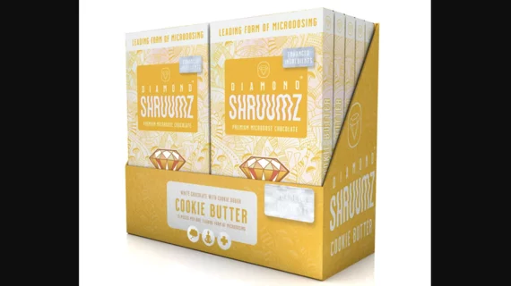 According to the FDA, a total of 10 people have been hospitalized due to symptoms associated with these products. They are marketed as a "leading form of microdosing."Diamond Shruumz microdosing chocolate bars cookie butter flavor.