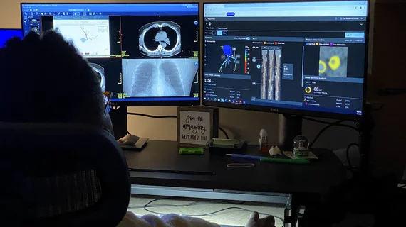 HeartFlow CCTA FFRct being read by Quantum radiologist Demetrius Dicks, MD, in Marietta, Georgia.