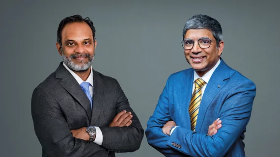 Sunil Rao, MD, and Susheel K. Kodali, MD, pose as their new leadership positions are announced.