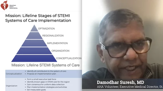Damodhar Suresh, MD, executive medical director of St. Elizabeth Healthcare Heart and Vascular Institute in Edgewood, Kentucky. He is also a volunteer current science chair for the International committee for the American Heart Association (AHA), explains how the AHA is helping cardiologists from numerous countries put in place systems of care to standardize how heart attack patients are treated.