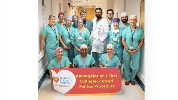 The Nicklaus Children’s Hospital Heart Institute was the first to perform a completely catheter-based Fontan procedure. Rather than using open-heart surgery to complete the child’s Fontan circulation, the 2-year-old born with a double-outlet right ventricle underwent a catheter-based approach to avoid open-heart surgery.
